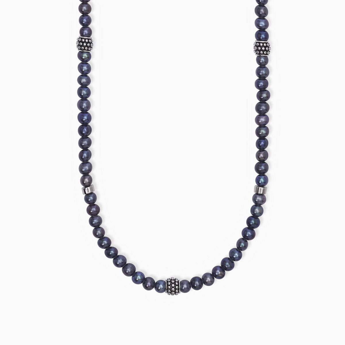 collana di perle blu uomo in argento mabinia 553582