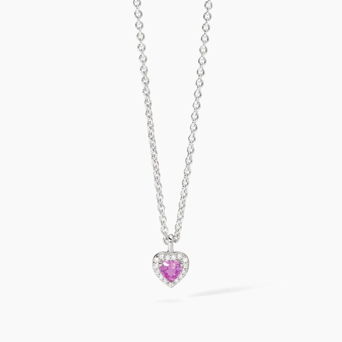 Collana con cuore rosa donna in argento mabina idea regalo fidanzata 553668