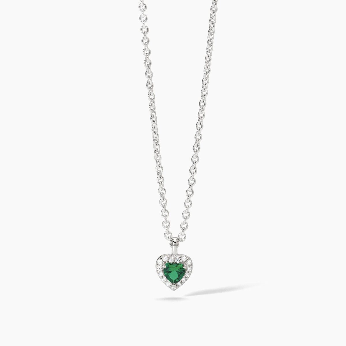 Collana con cuore verde donna in argento mabina idea regalo fidanzata 553667