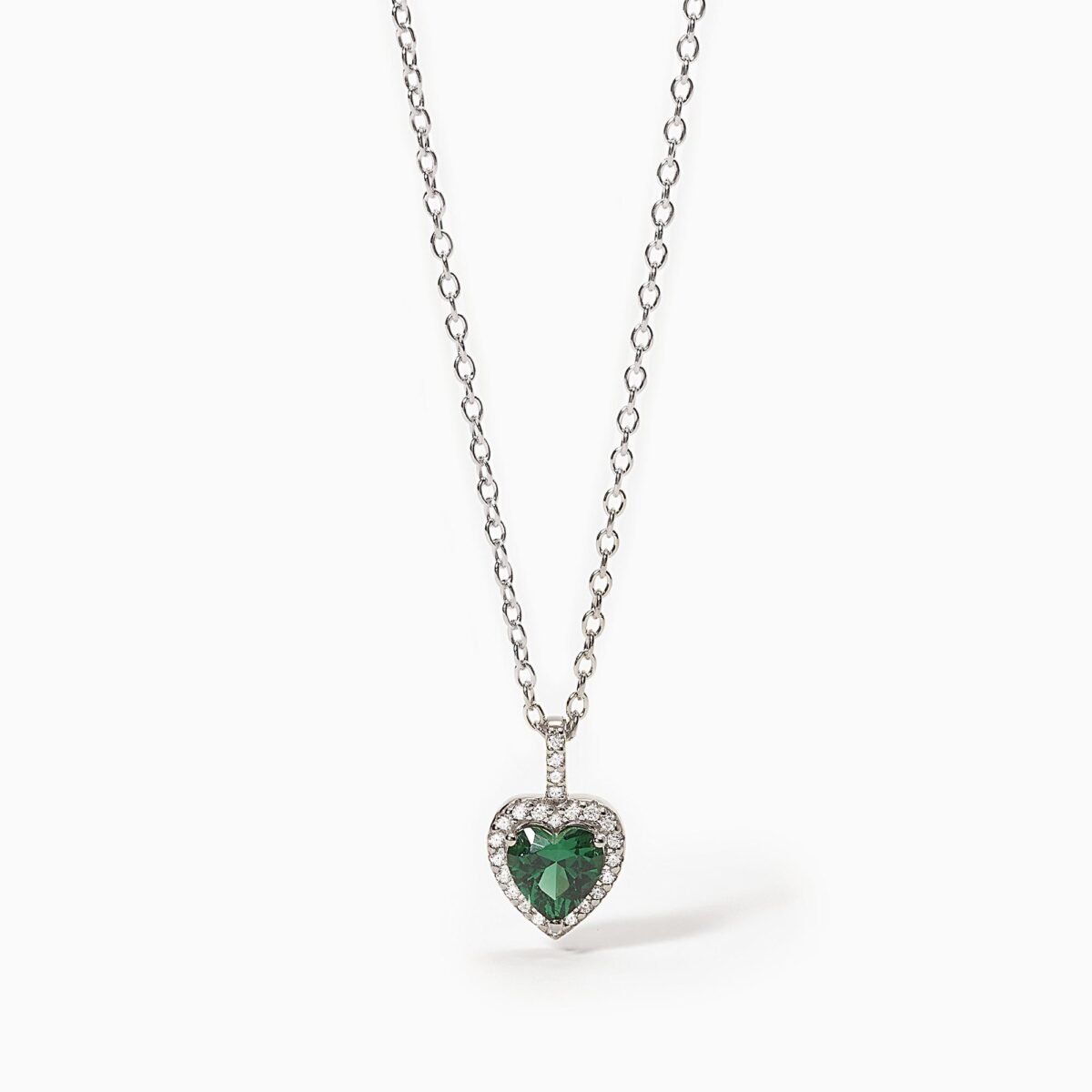 Collana con cuore in smeraldo sintetico mabina gioiello donna idea regalo 553600