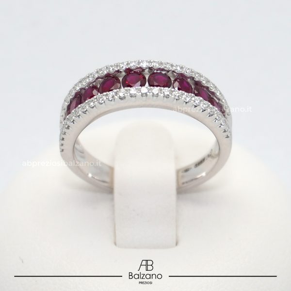 veretta anello diamanti rubini oro bianco offerta tiktok prezzo ab preziosi balzano